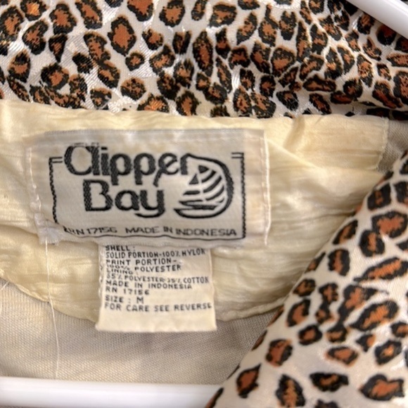 Vintage Clipper Bay Long Sleeve Polyester Animal Print Track Suit Jacket… - Picture 6 of 7